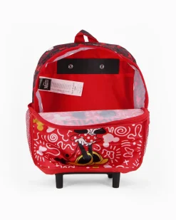 MINNIE - Zaino trolley rosso con tasche laterali