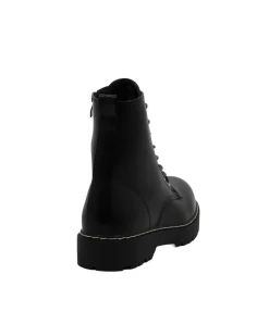 MISS GLOBO - Anfibio nero con zip laterale e lacci in strass
