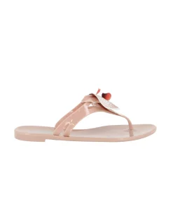MISS GLOBO - Ciabatta infradito nude con fiore e strass