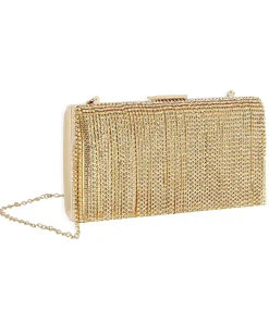 MISS GLOBO - Clutch oro con frange di strass frontali