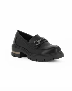 MISS GLOBO - Mocassino nero con morsetto e sottopiede in memory soft