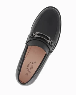 MISS GLOBO - Mocassino nero con morsetto e soletta in memory soft