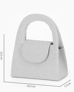 MISS GLOBO - Pochette argento in lurex con due manici e patta