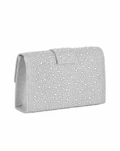 MISS GLOBO - Pochette argento tutta strass con patta