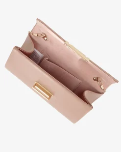 MISS GLOBO - Pochette beige con patta e chiusura metallica a incastro