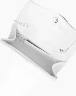 MISS GLOBO - Pochette bianca con patta dettaglio argemto