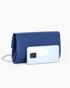 MISS GLOBO - Pochette blu con patta e chiusura metallica a incastro