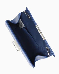 MISS GLOBO - Pochette blu con patta e chiusura metallica a incastro
