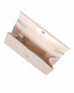 MISS GLOBO - Pochette glitterata rosegold con filo di strass sulla patta