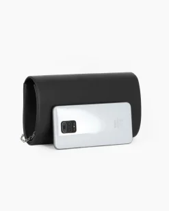 MISS GLOBO - Pochette nera con patta dettaglio argemto