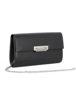 MISS GLOBO - Pochette nera con patta e chiusura metallica a incastro