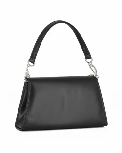 MISS GLOBO - Pochette nera con patta dettaglio cuore di strass