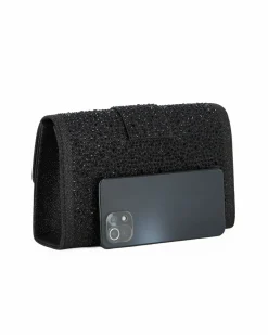 MISS GLOBO - Pochette nera tutta strass con patta