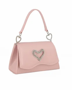MISS GLOBO - Pochette nude con patta dettaglio cuore di strass