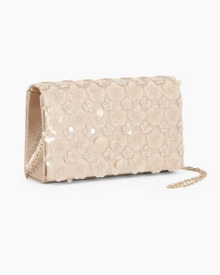 MISS GLOBO - Pochette oro con patta e paillettes, tracollina removibile