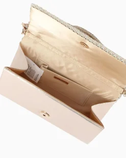 MISS GLOBO - Pochette oro con patta e manico in strass