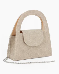 MISS GLOBO - Pochette oro in lurex con due manici e patta