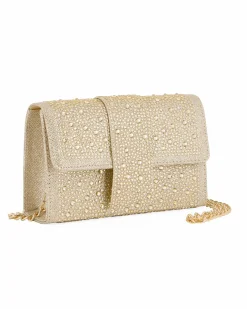 MISS GLOBO - Pochette oro tutta strass con patta