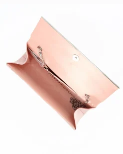 MISS GLOBO - Pochette rosa scamosciata e dettaglio argento sulla patta