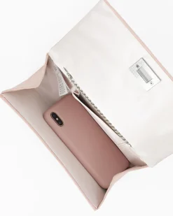 MISS GLOBO - Pochette rosa scamosciata con patta e chiusura a girello