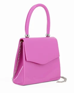 MISS GLOBO - Pochette un manico fuxia in vernice con patta