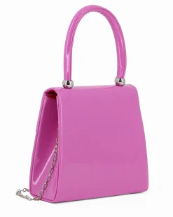 MISS GLOBO - Pochette un manico fuxia in vernice con patta