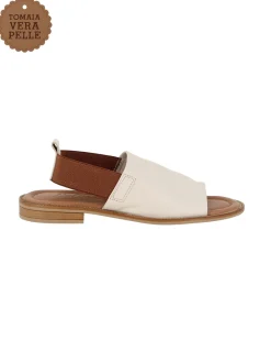MISS GLOBO - Sandalo beige in VERA PELLE