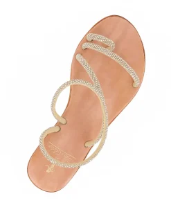 MISS GLOBO - Sandalo infradito oro con strass