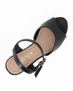 MISS GLOBO - Sandalo nero con zeppa 10CM