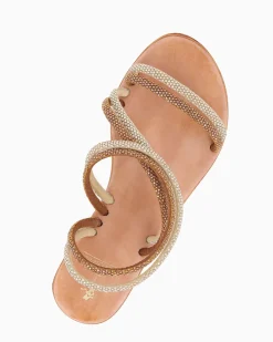 MISS GLOBO - Sandalo oro e bronzo con strass