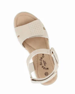 MISS GLOBO - Sandalo platform beige con strappi