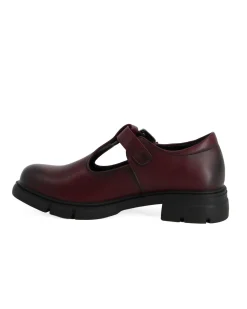 MISS GLOBO - Scarpa bordeaux con suola track e cinturino con fibbia frontale