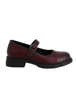 MISS GLOBO - Scarpa bordeaux con suola track e cinturino con fibbia frontale