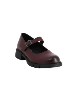 MISS GLOBO - Scarpa bordeaux con suola track e cinturino con fibbia frontale