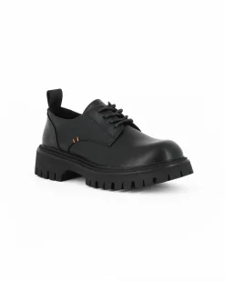 MISS GLOBO - Scarpa nera con lacci e suola track