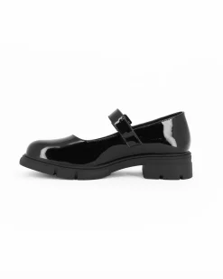 MISS GLOBO - Scarpa nera in vernice con cinturino frontale, tacco 3,5CM