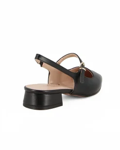 MISS GLOBO - Slingback nera con cinturino superiore tacco 2,5CM, MADE IN ITALY