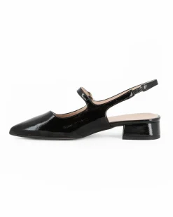 MISS GLOBO - Slingback nera naplak con cinturino superiore, tacco 2,5CM - MADE IN ITALY