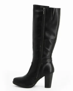 MISS GLOBO - Stivale nero con zip laterale, tacco 8CM