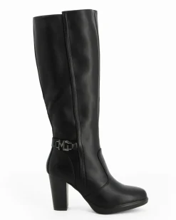 MISS GLOBO - Stivale nero con zip laterale, tacco 8CM