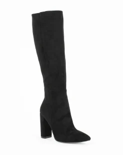 MISS GLOBO - Stivale nero scamosciato a punta con zip laterale, tacco 9,5CM