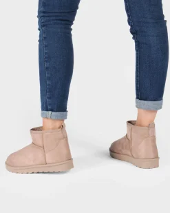 MISS GLOBO - Stivaletto khaki scamosciato con pelliccia interna