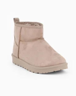 MISS GLOBO - Stivaletto khaki scamosciato con pelliccia interna