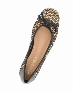MY JEWELS - Ballerina nera intrecciata con fiocco