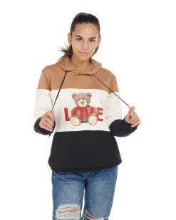 MY JEWELS - DONNA FELPA CON CAPPUCCIO LOVE