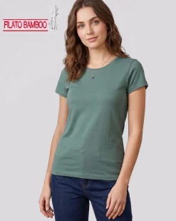 MY JEWELS - Tshirt mezza manica con scollo a girocollo BAMBOO verde