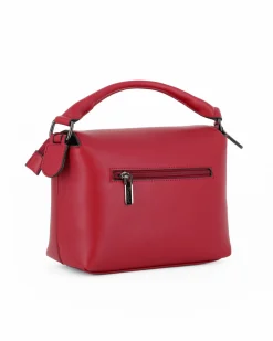 NARDINI - Borsa un manico rubino con patta diagonale e tasca posteriore, tracolla removibile