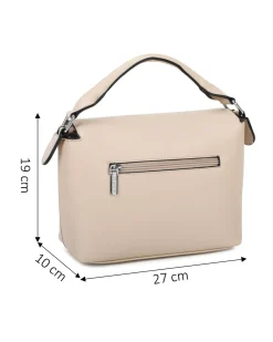 NARDINI - Borsa un manico taupe con patta diagonale e tasca posteriore, tracolla removibile