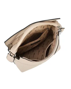 NARDINI - Borsa un manico taupe con patta diagonale e tasca posteriore, tracolla removibile