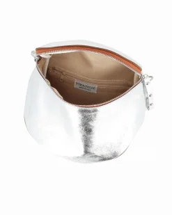 NARDINI - Marsupio argento da donna in VERA PELLE - MADE IN ITALY